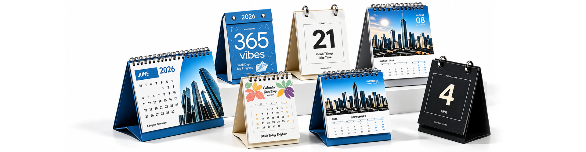 Custom printed desk calendar, personalized table calendar samples for custom calendar printing service