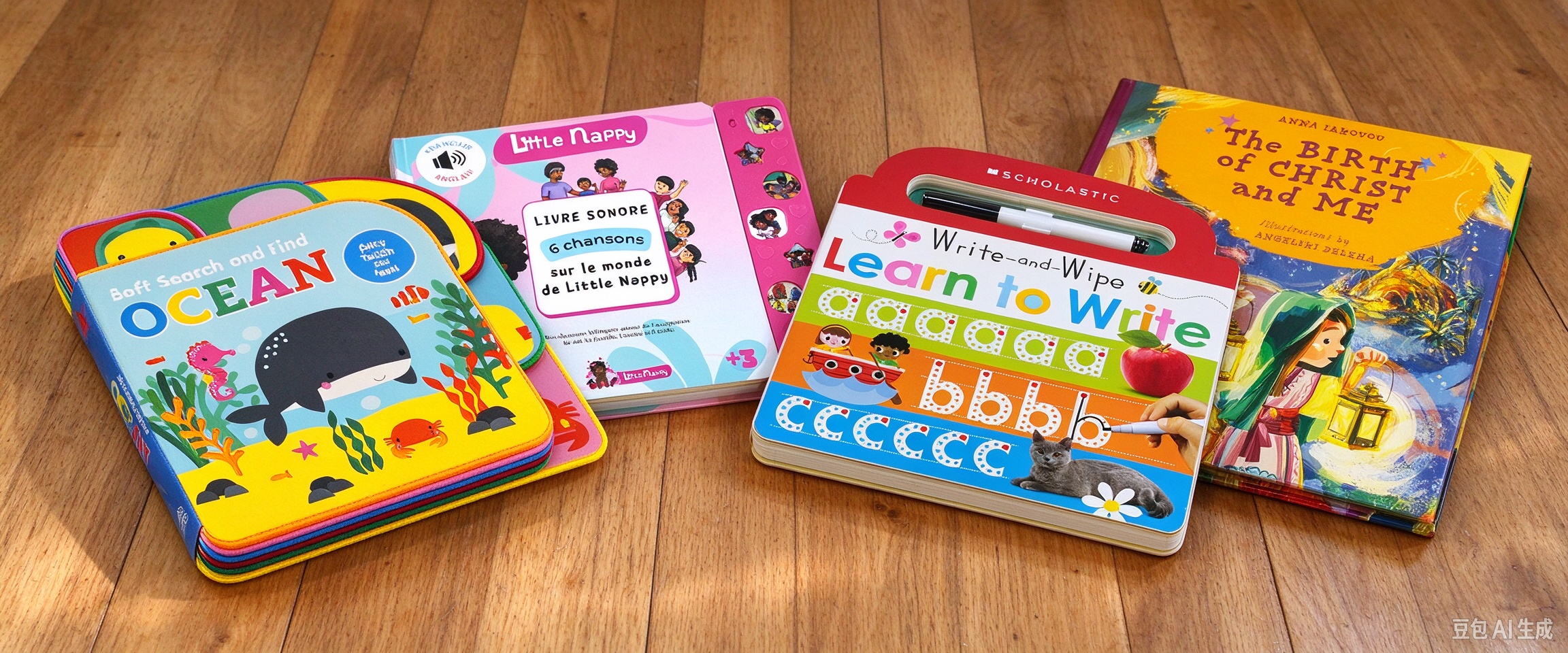 Custom children's book printing featuring board books, sound books, and interactive learning books
