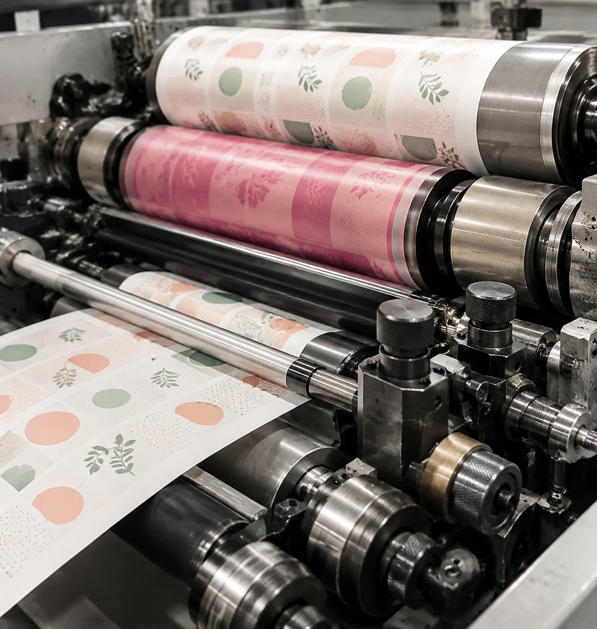 Flexographic printing machine with roller press process for custom book and packaging printing