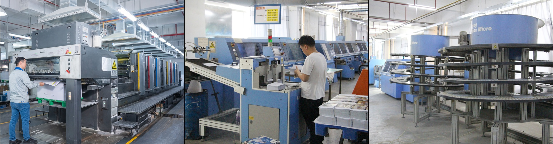 Printing factory production workshop, offset printing machine, book binding equipment, professional book & packaging printing manufacturer